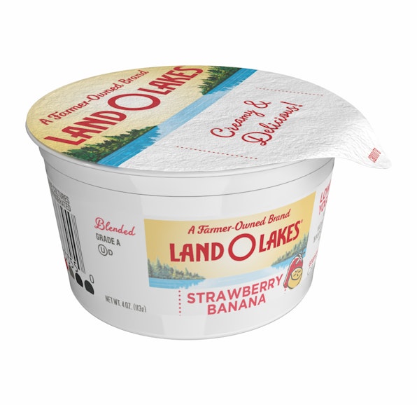 LAND O LAKES LOWFAT BLENDED STRAWBERRY BANANA YOGURT CUP - 48/4OZ