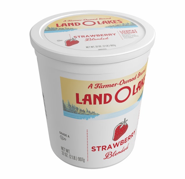 LAND O LAKES LOWFAT BLENDED STRAWBERRY YOGURT CUP - 6/2#