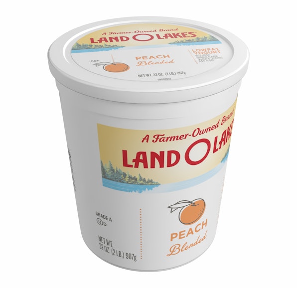 LAND O LAKES LOWFAT BLENDED PEACH YOGURT CUP - 6/2#