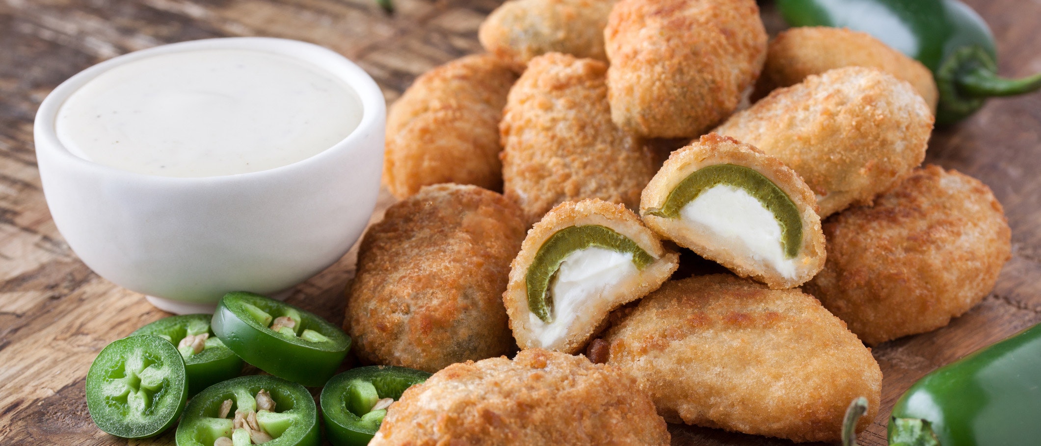Jalapeno Poppers on Wooden Board