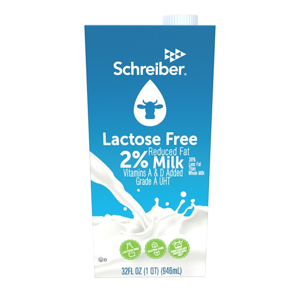 SCHREIBER 2% LACTOSE FREE MILK 6/32 FL OZ