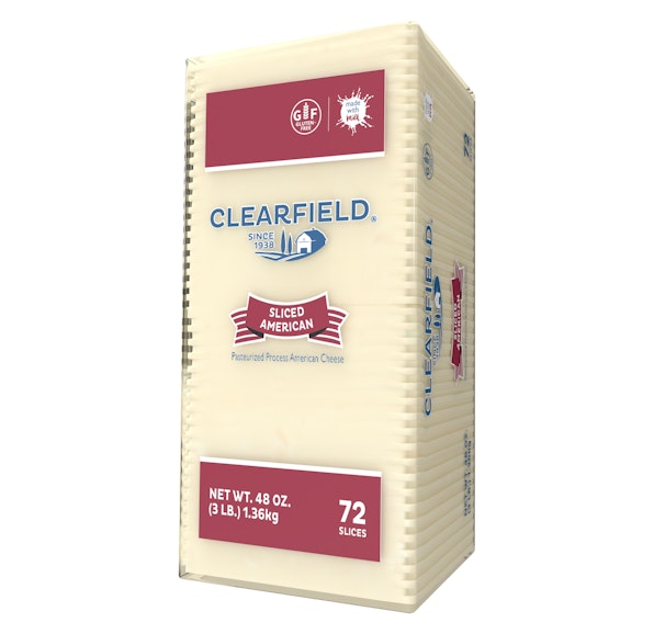 CLEARFIELD WHITE PASTEURIZED PROCESS AMERICAN CHEESE SLICES-6/3# 72 SLICES