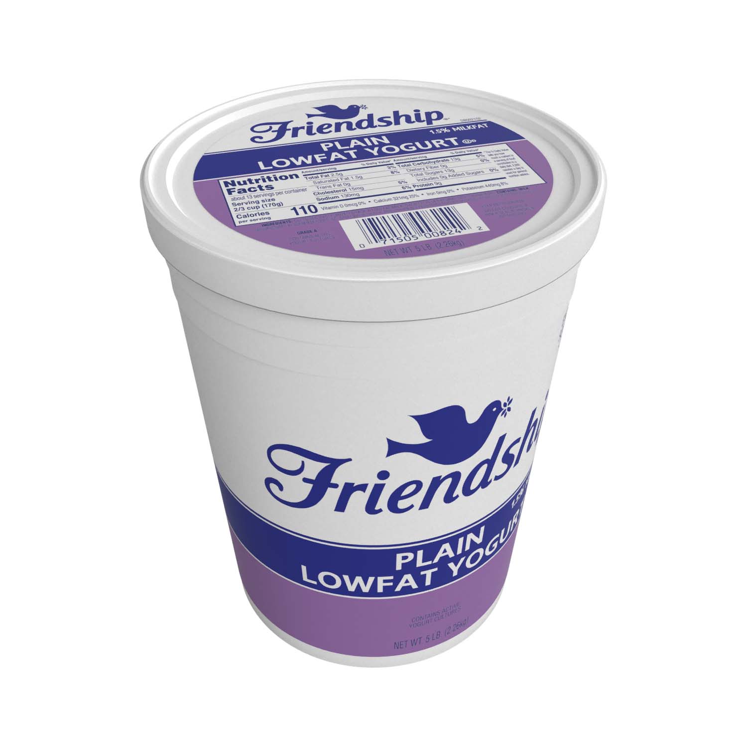 FRIENDSHIP LOWFAT PLAIN YOGURT TUB - 4/5#