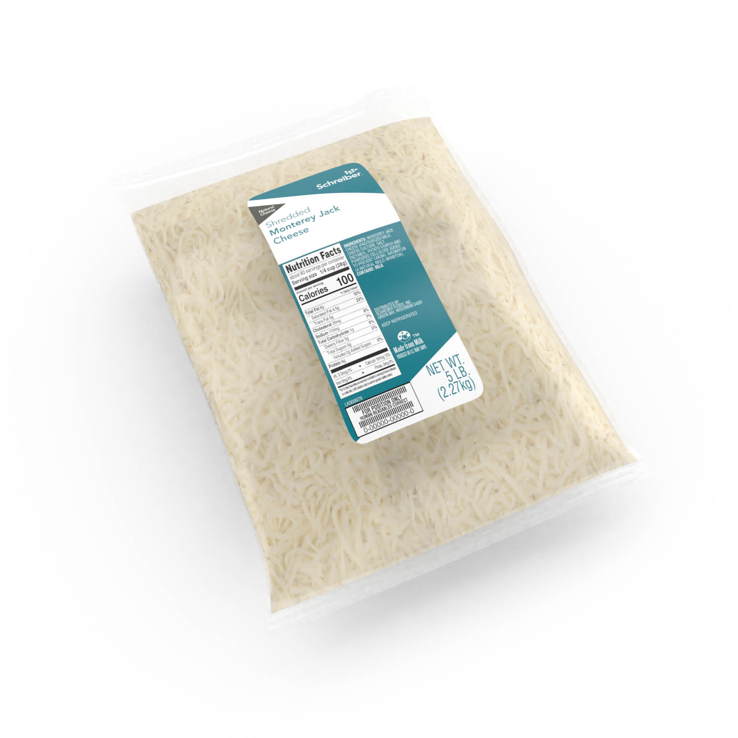 SCHREIBER MONTEREY JACK FEATHER SHREDS - 6/5#