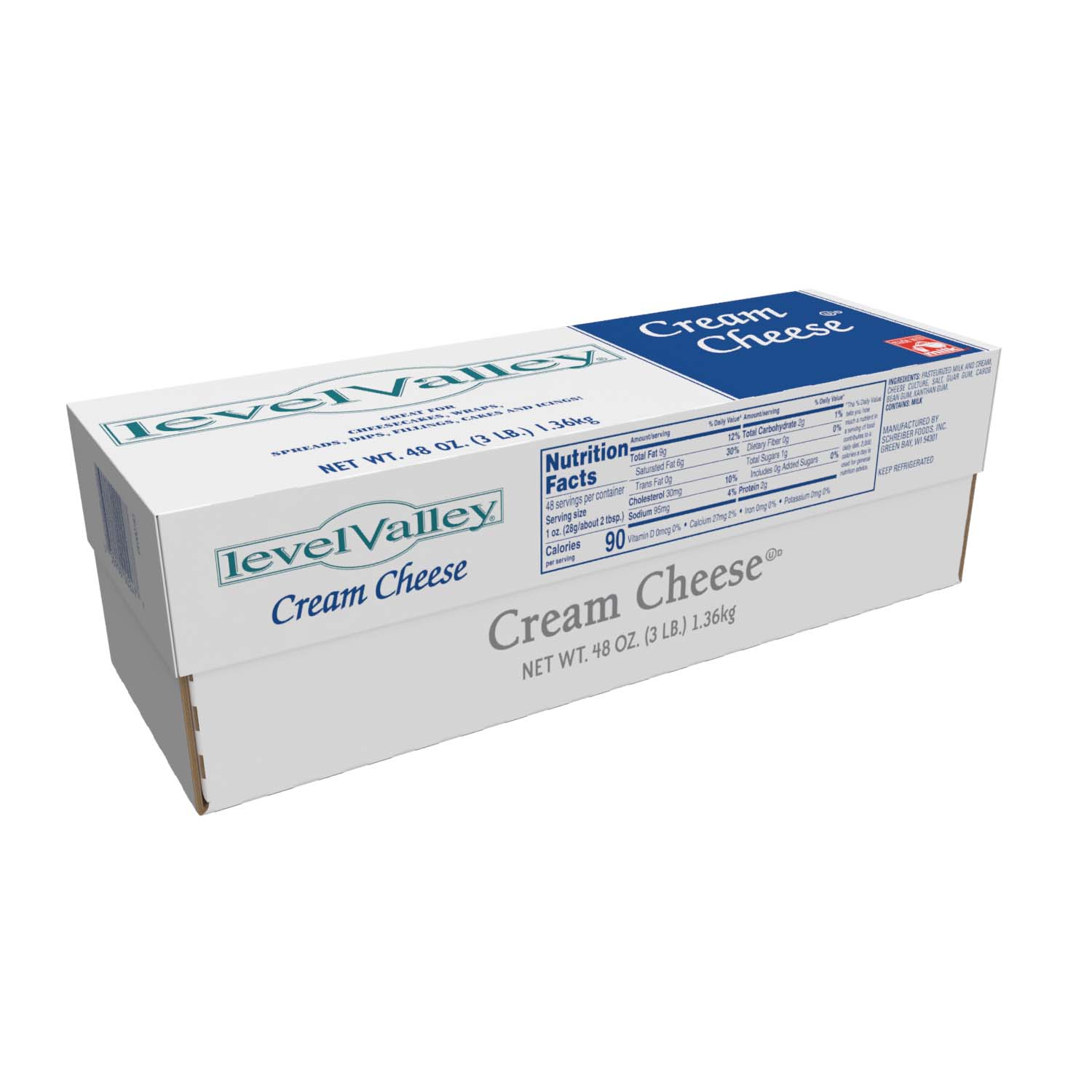 LEVEL VALLEY CREAMERY CREAM CHEESE LOAF - 10/3#