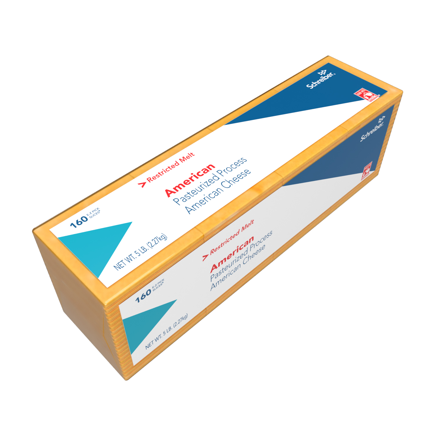 SCHREIBER YELLOW PASTEURIZED PROCESS RESTRICTED MELT AMERICAN SLICES - 4/5# 160 SLICES