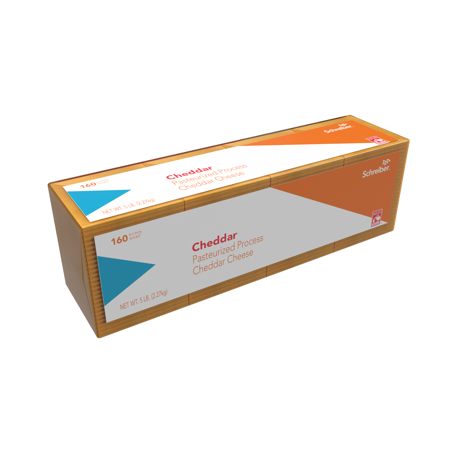 SCHREIBER YELLOW PASTEURIZED PROCESS CHEDDAR SLICES - 4/5# 160 SLICES