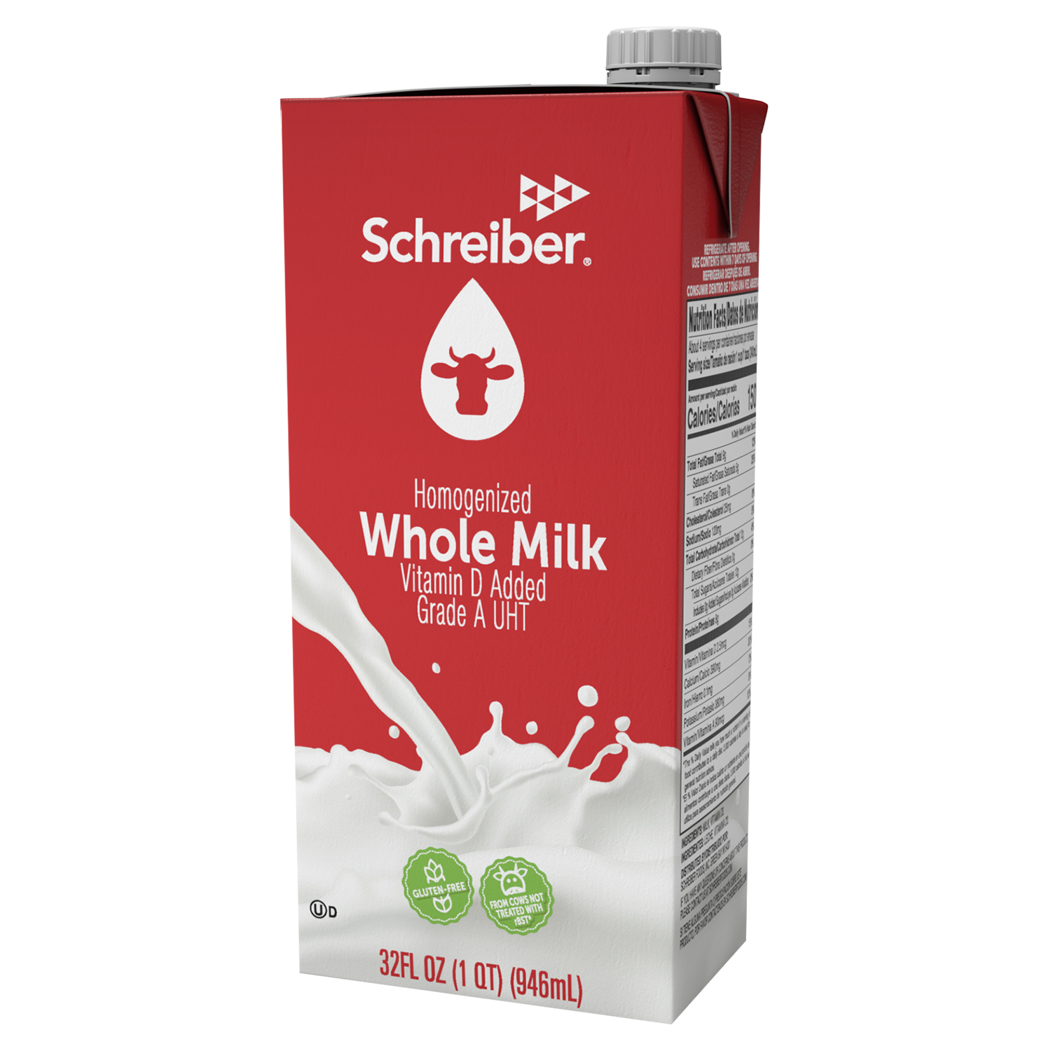 SCHREIBER WHOLE MILK 12/32 FL OZ