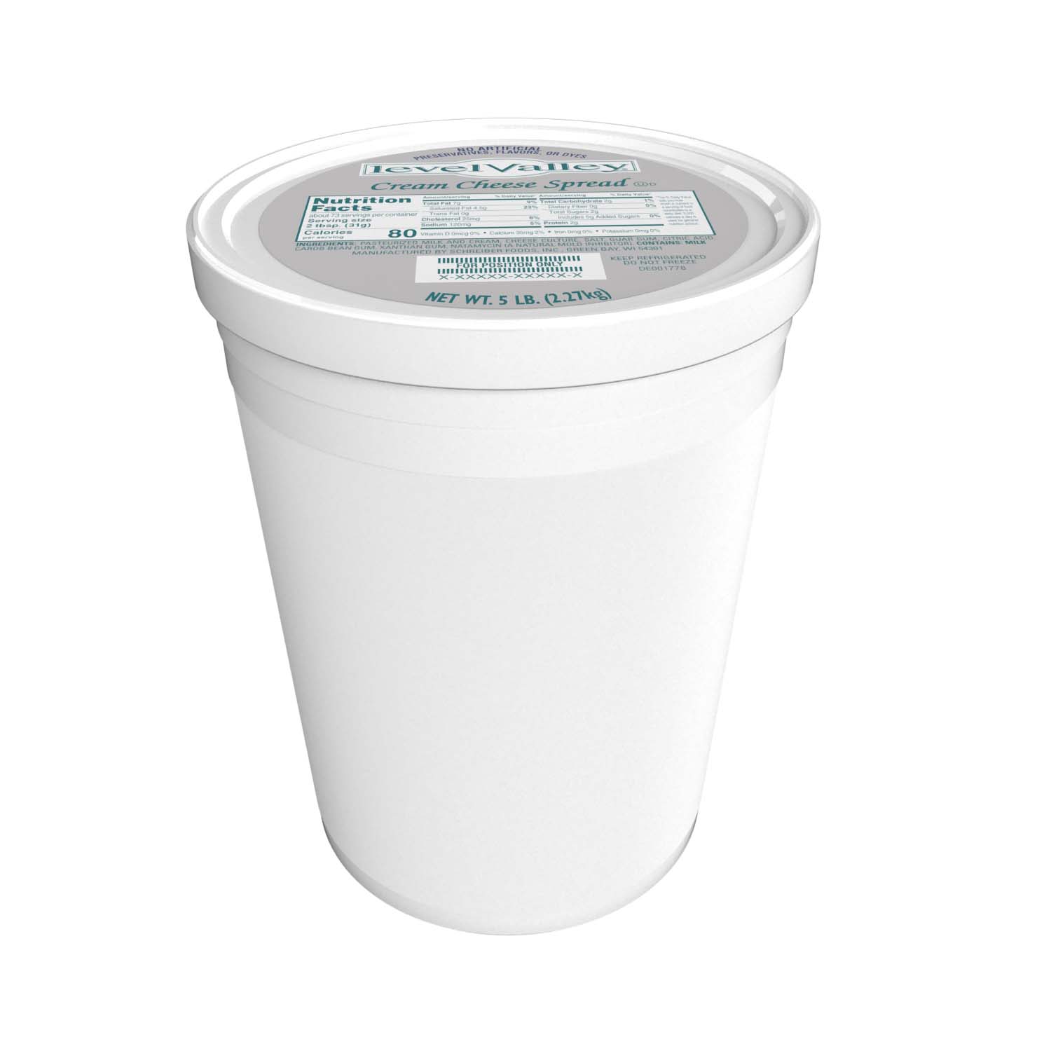 LEVEL VALLEY CREAMERY CREAM CHEESE SPREAD TUB - 4/5#