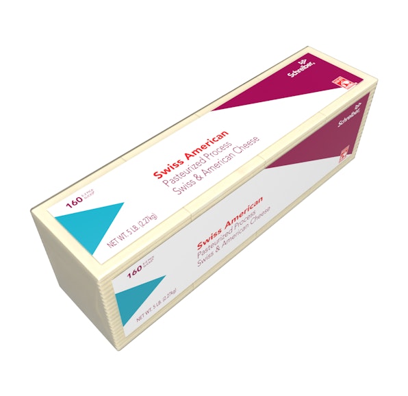 SCHREIBER PASTEURIZED PROCESS SWISS AMERICAN SLICES - 4/5# 160 SLICES
