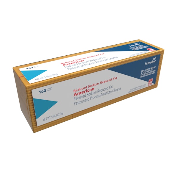 SCHREIBER YELLOW PASTEURIZED PROCESS REDUCED FAT REDUCED SODIUM AMERICAN SLICES - 4/5# 160 SLICES