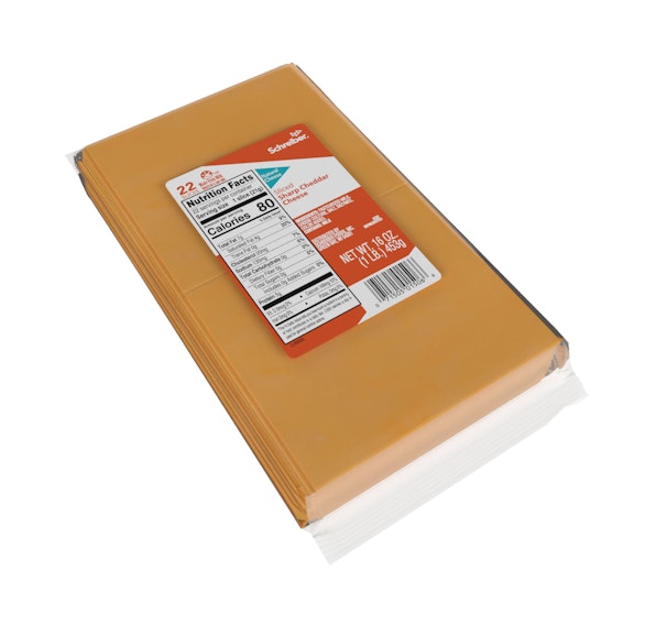 SCHREIBER SHARP CHEDDAR SLICES - 12/1# 22 SLICES