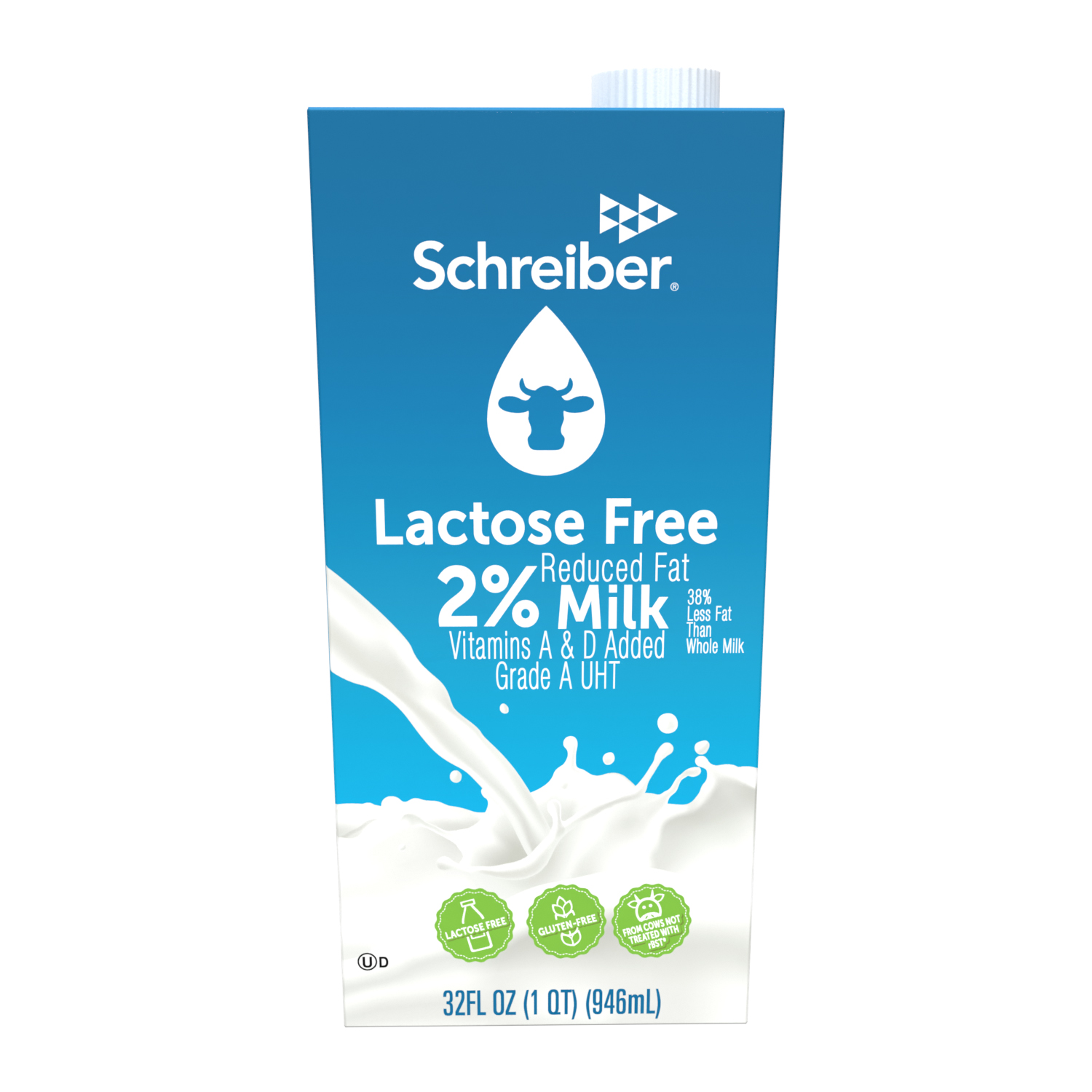 SCHREIBER 2% LACTOSE FREE MILK 6/32 FL OZ