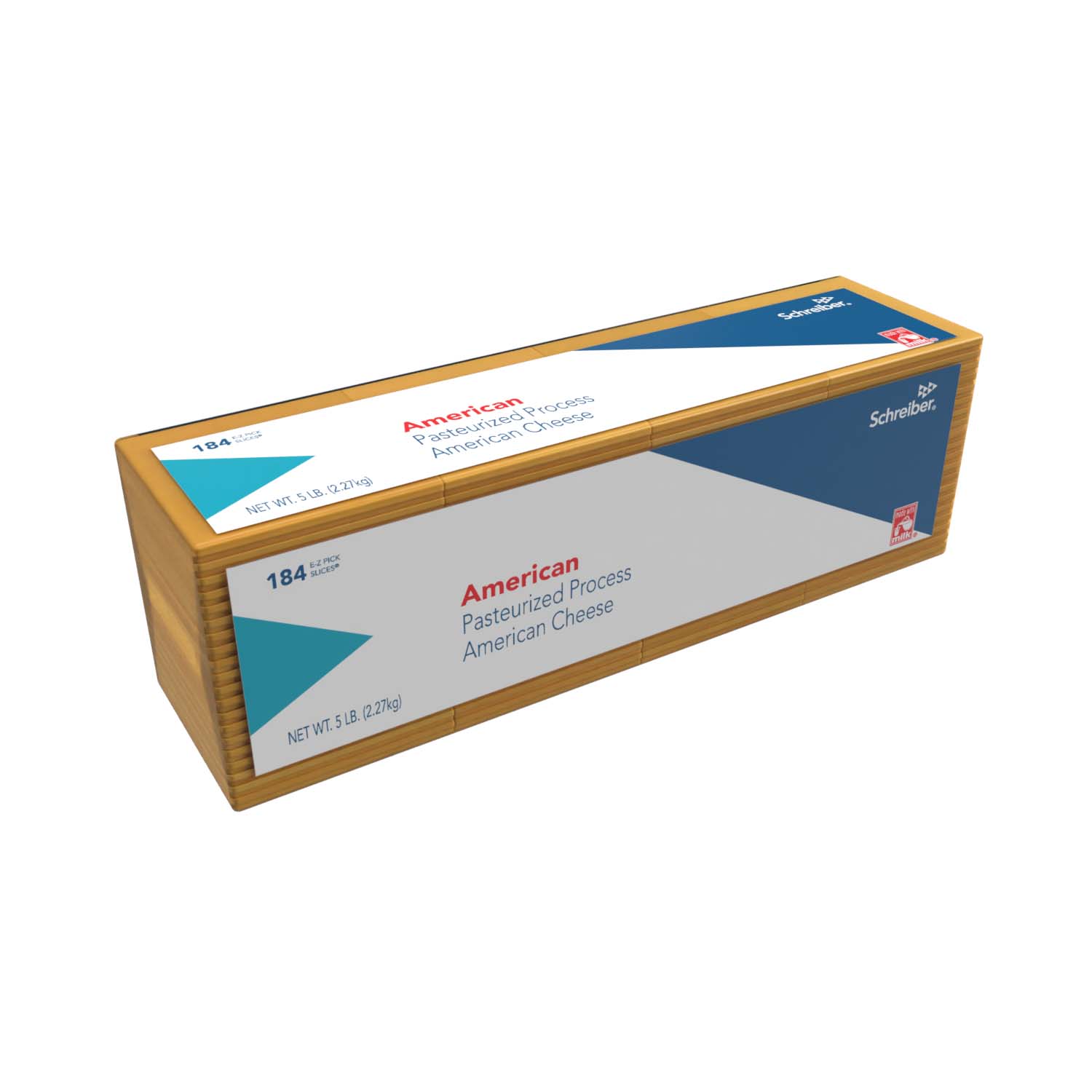 SCHREIBER YELLOW PASTEURIZED PROCESS AMERICAN SLICES - 4/5# 184 SLICES