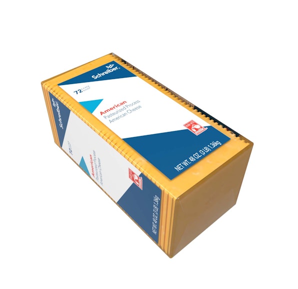 SCHREIBER YELLOW PASTEURIZED PROCESS AMERICAN SLICES - 6/3# 72 SLICES