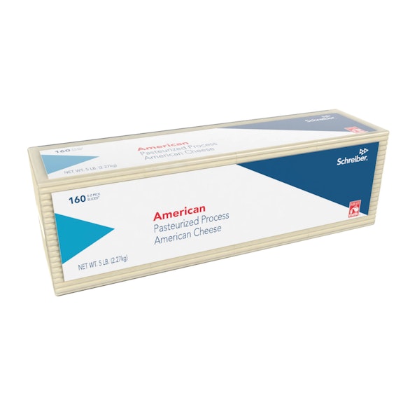 SCHREIBER WHITE PASTEURIZED PROCESS AMERICAN SLICES - 4/5# 160 SLICES