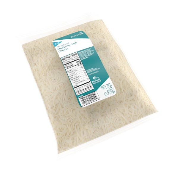 SCHREIBER MONTEREY JACK FEATHER SHREDS - 4/5#