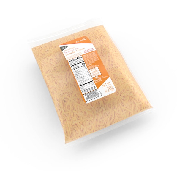 SCHREIBER REDUCED FAT MILD CHEDDAR FEATHER SHREDS - 4/5#