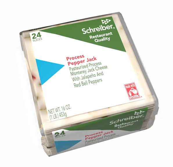 SCHREIBER PASTEURIZED PROCESS PEPPER JACK SLICES - 12/1# 24 SLICES