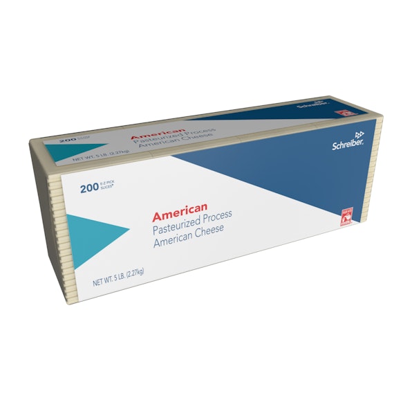 SCHREIBER WHITE PASTEURIZED PROCESSS AMERICAN SLICES - 4/5# 200 SLICES