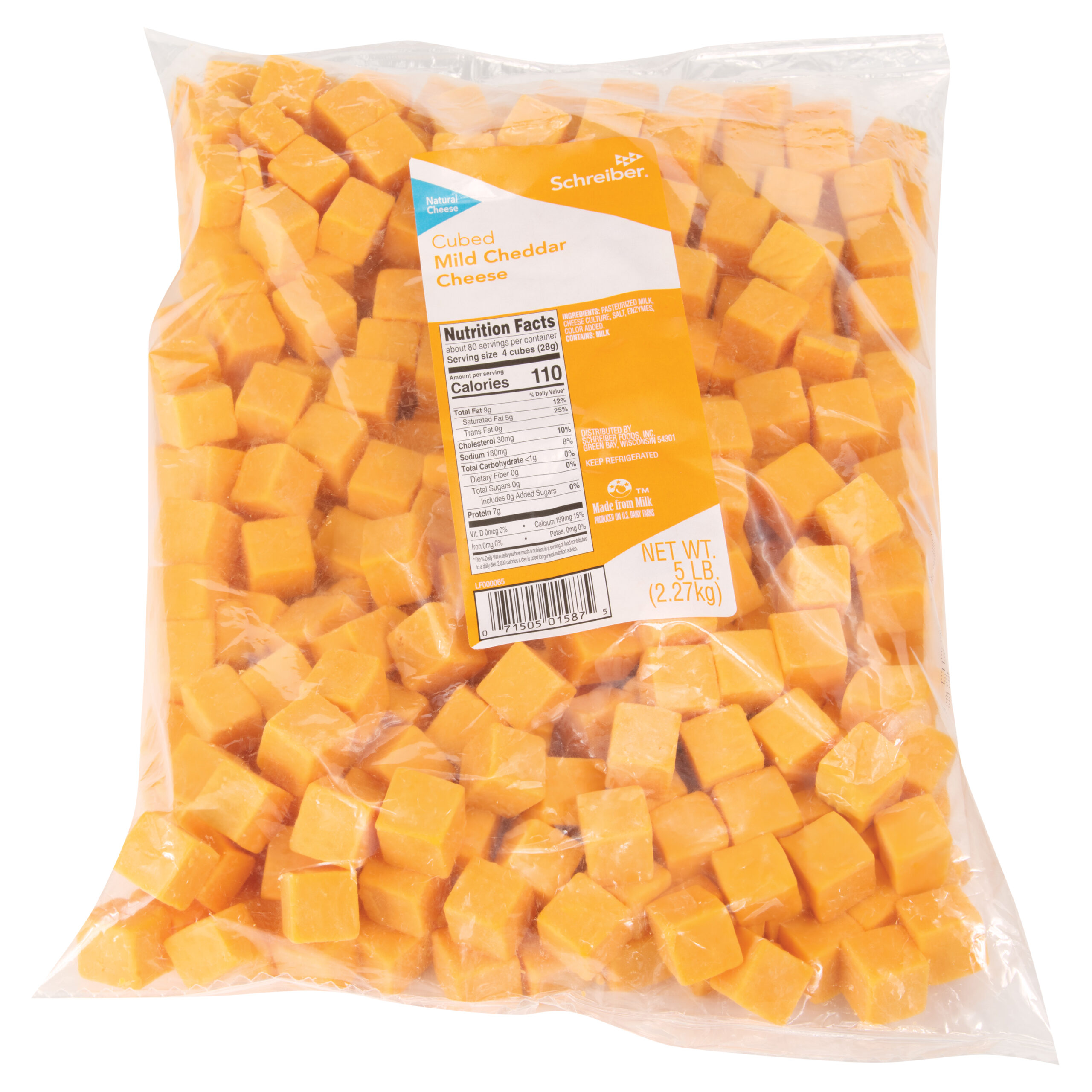 SCHREIBER MILD CHEDDAR SNACK CUBES - 4/5#