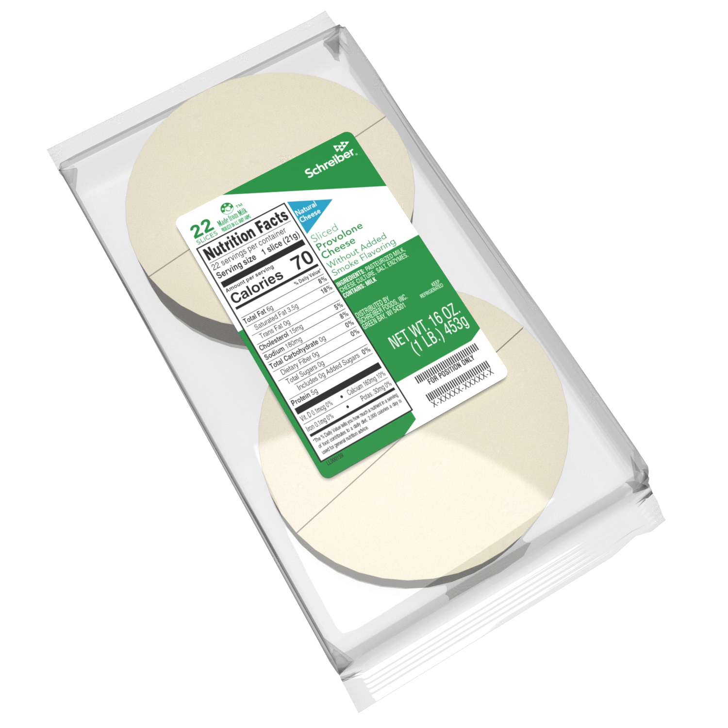 SCHREIBER PROVOLONE 4 INCH SLICES - 12/1# 22 SLICES