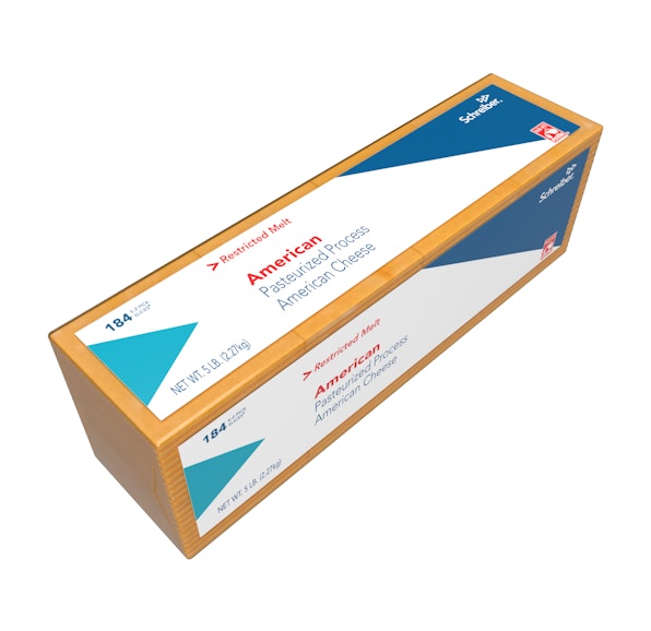 SCHREIBER YELLOW PASTEURIZED PROCESS RESTRICTED MELT AMERICAN SLICES - 4/5# 184 SLICES