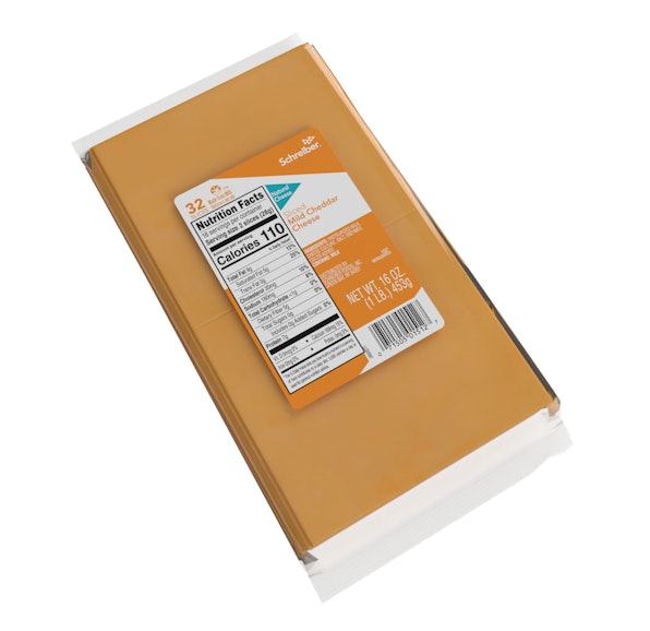 SCHREIBER MILD CHEDDAR SLICES - 12/1# 32 SLICES