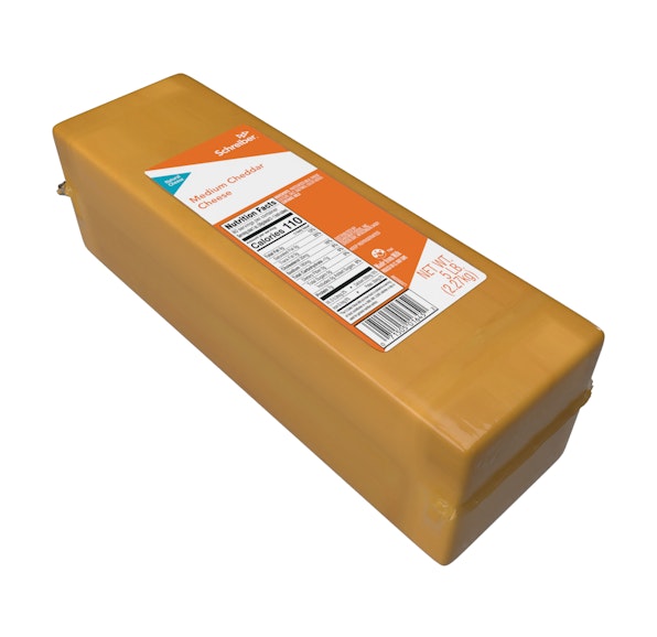 SCHREIBER MEDIUM CHEDDAR LOAF - 2/5#