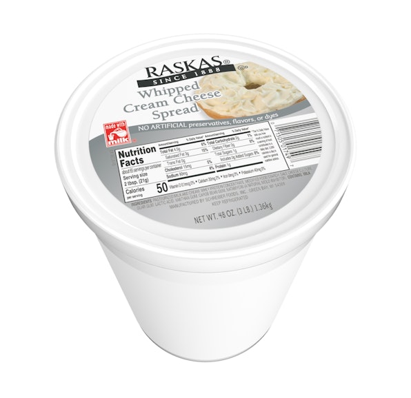 RASKAS WHIPPED CREAM CHEESE SPREAD TUB - 4/3#