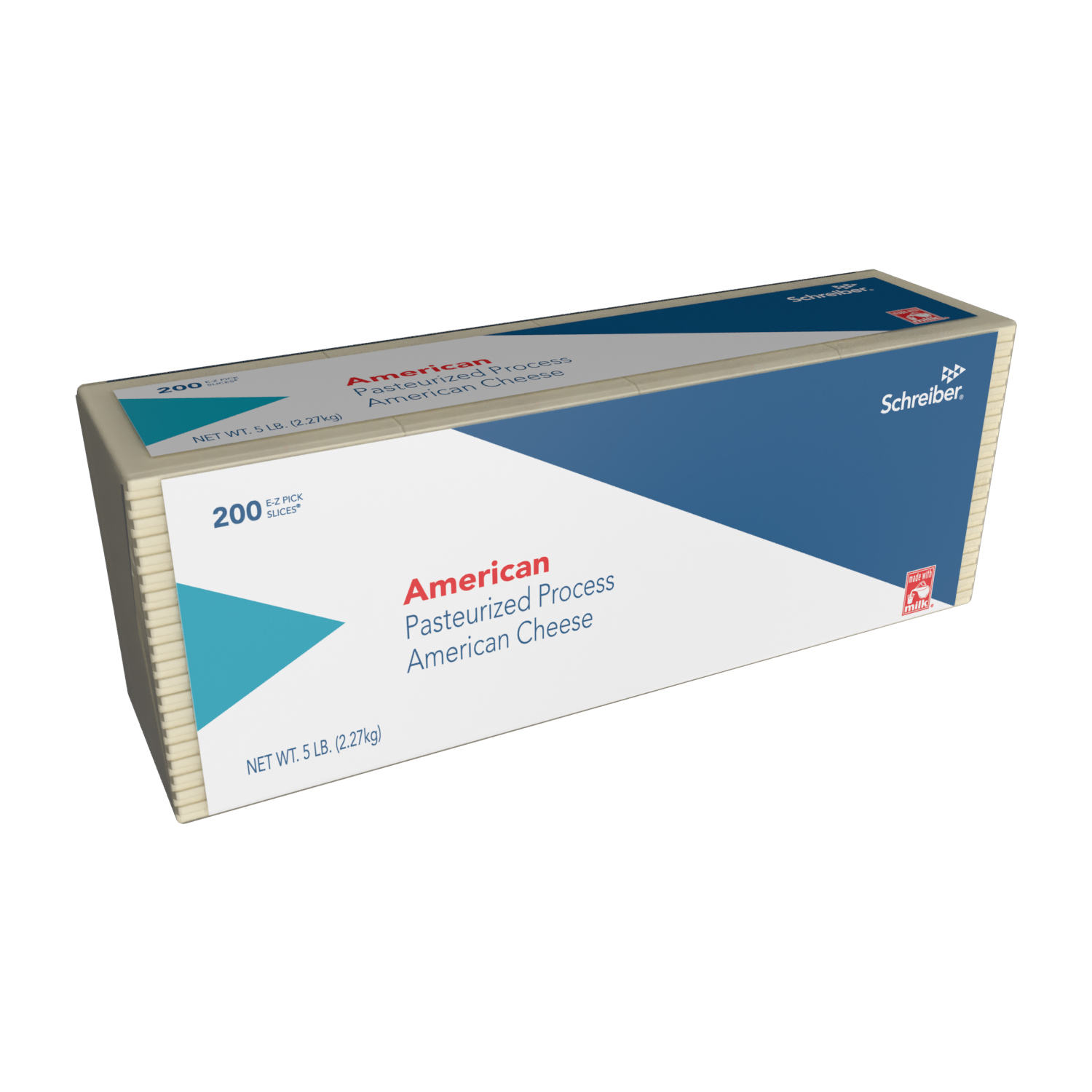 SCHREIBER WHITE PASTEURIZED PROCESSS AMERICAN SLICES - 4/5# 200 SLICES