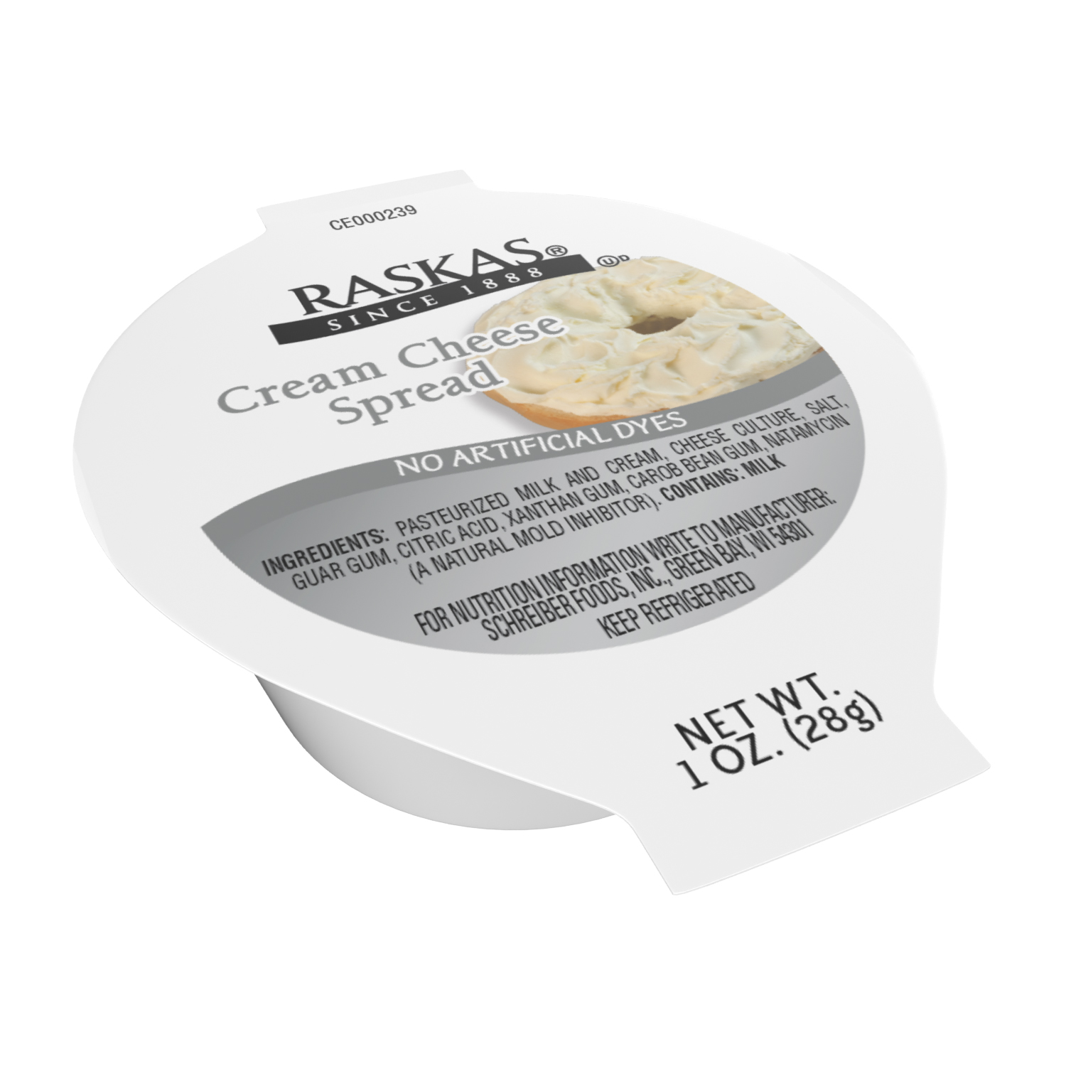 RASKAS CREAM CHEESE SPREAD PORTION CONTROL CUP - 100/1OZ