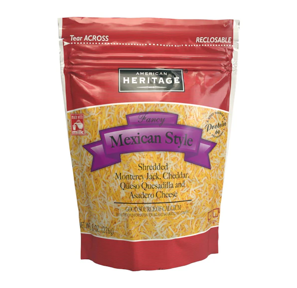 AMERICAN HERITAGE MEXICAN STYLE BLEND FANCY SHREDS - 12/8OZ