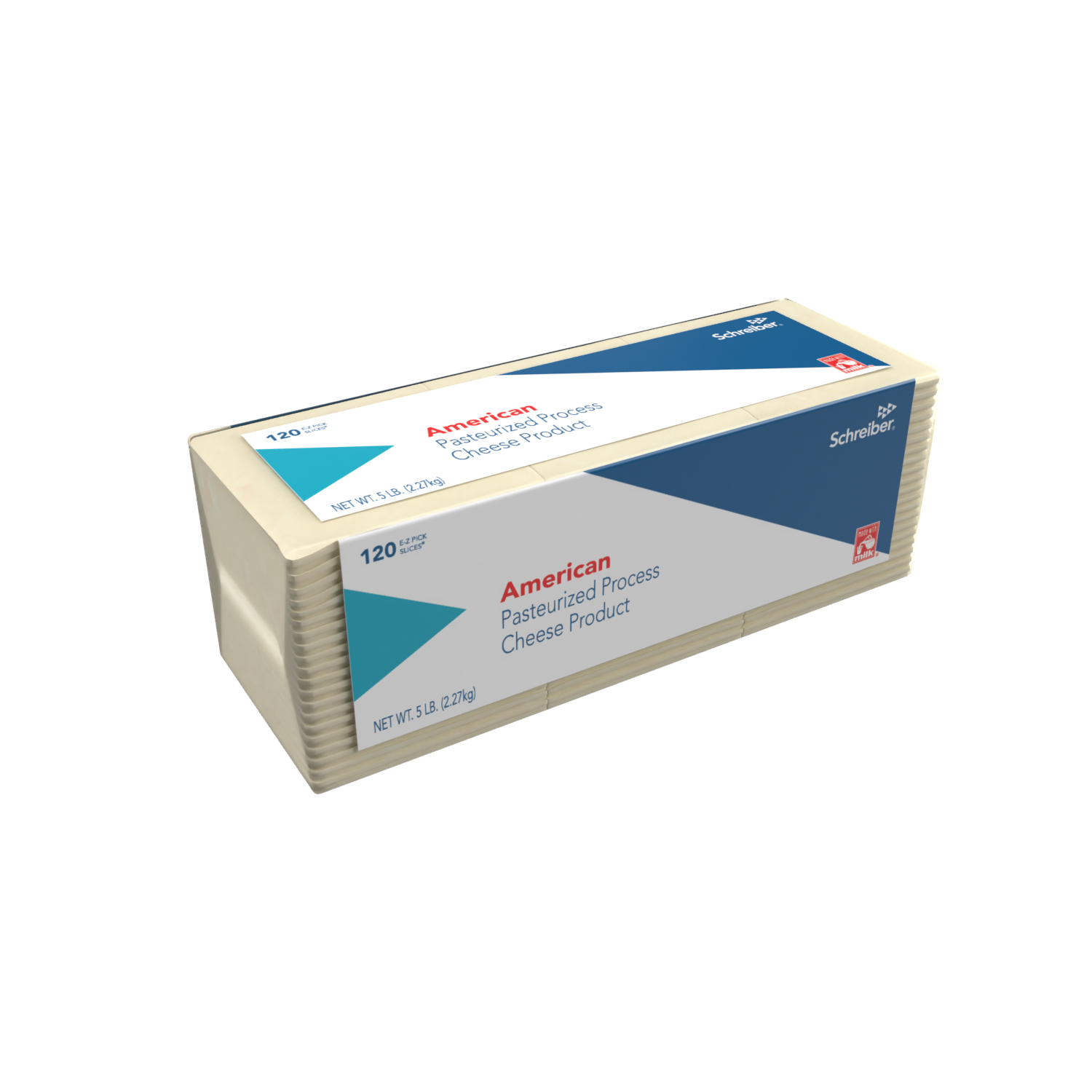 SCHREIBER WHITE PASTEURIZED PROCESS CHEESE PRODUCT SLICES - 4/5# 120 SLICES