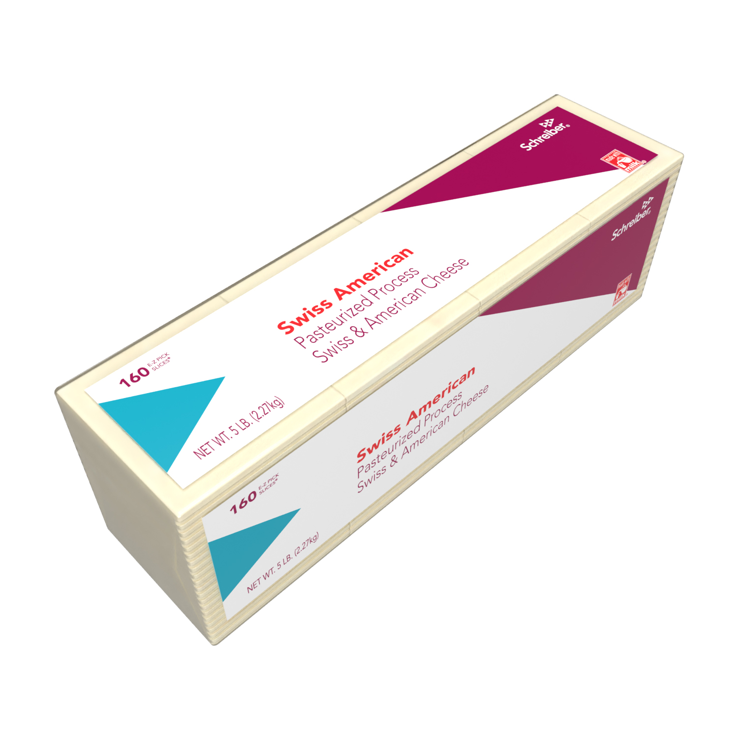 SCHREIBER PASTEURIZED PROCESS SWISS AMERICAN SLICES - 4/5# 160 SLICES