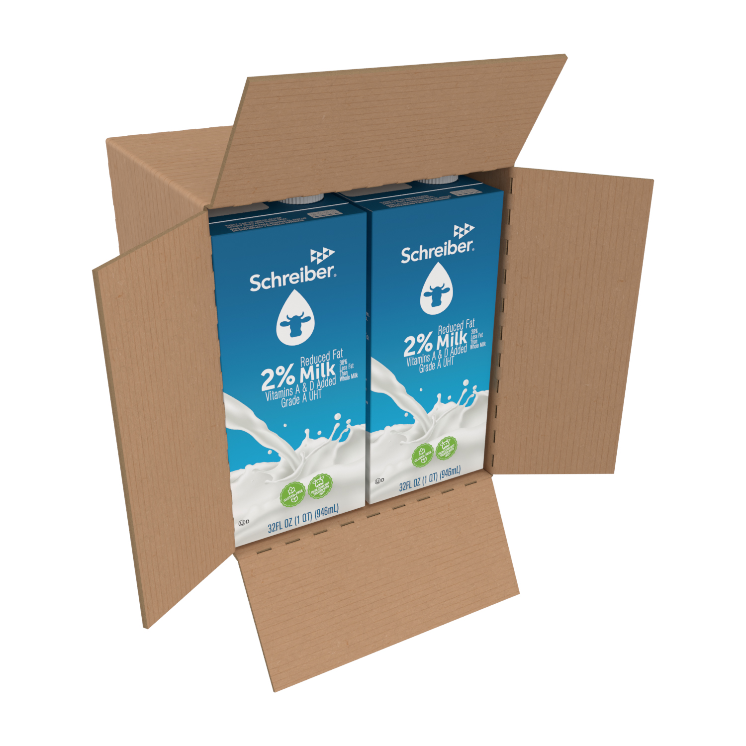 SCHREIBER 2% MILK 6/32 FL OZ