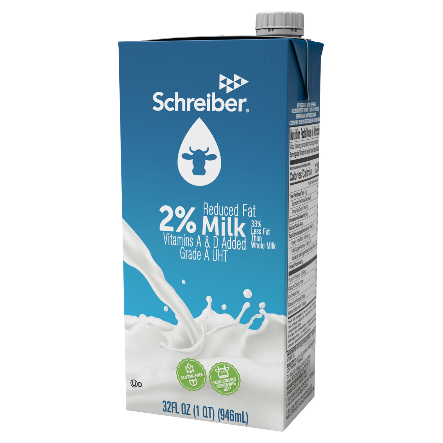SCHREIBER 2% MILK 6/32 FL OZ