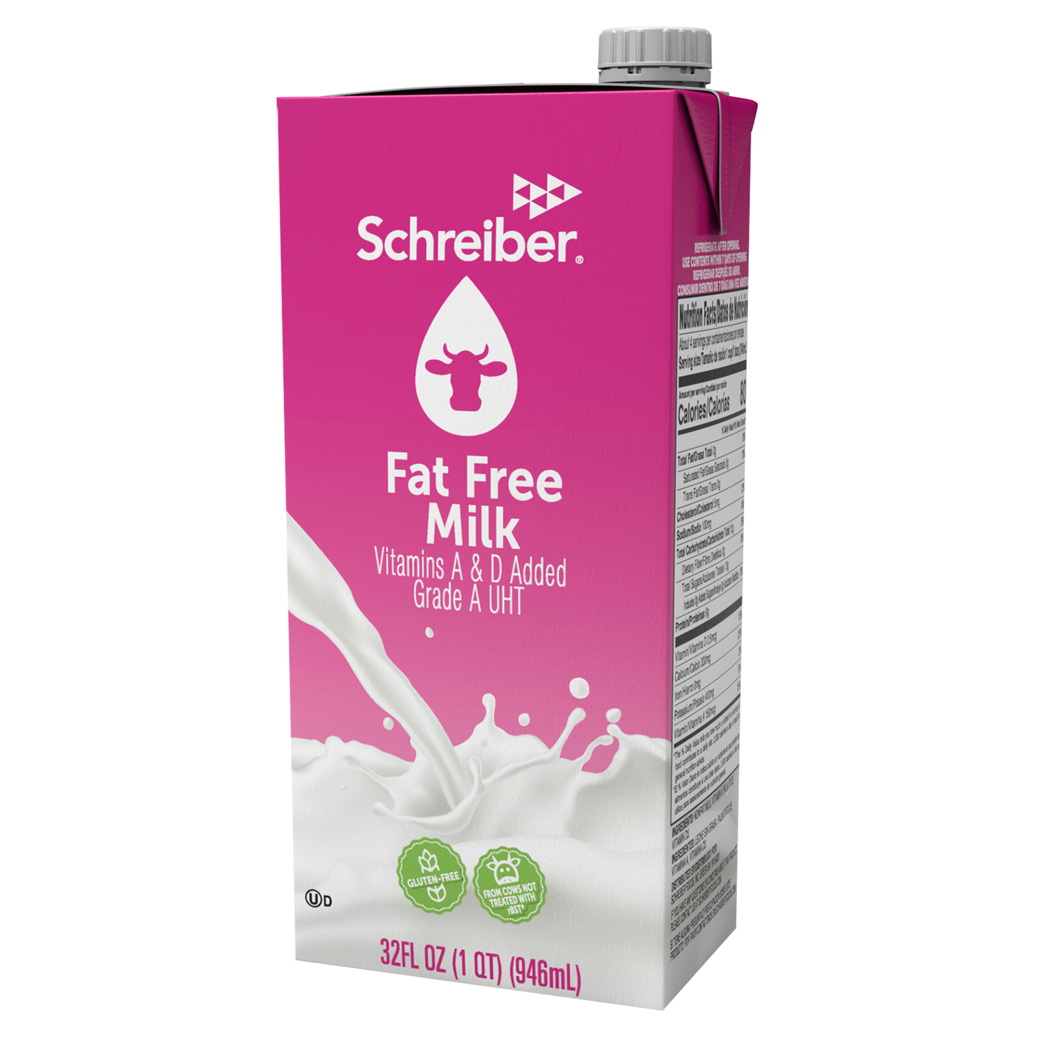SCHREIBER SKIM MILK 6/32 FL OZ