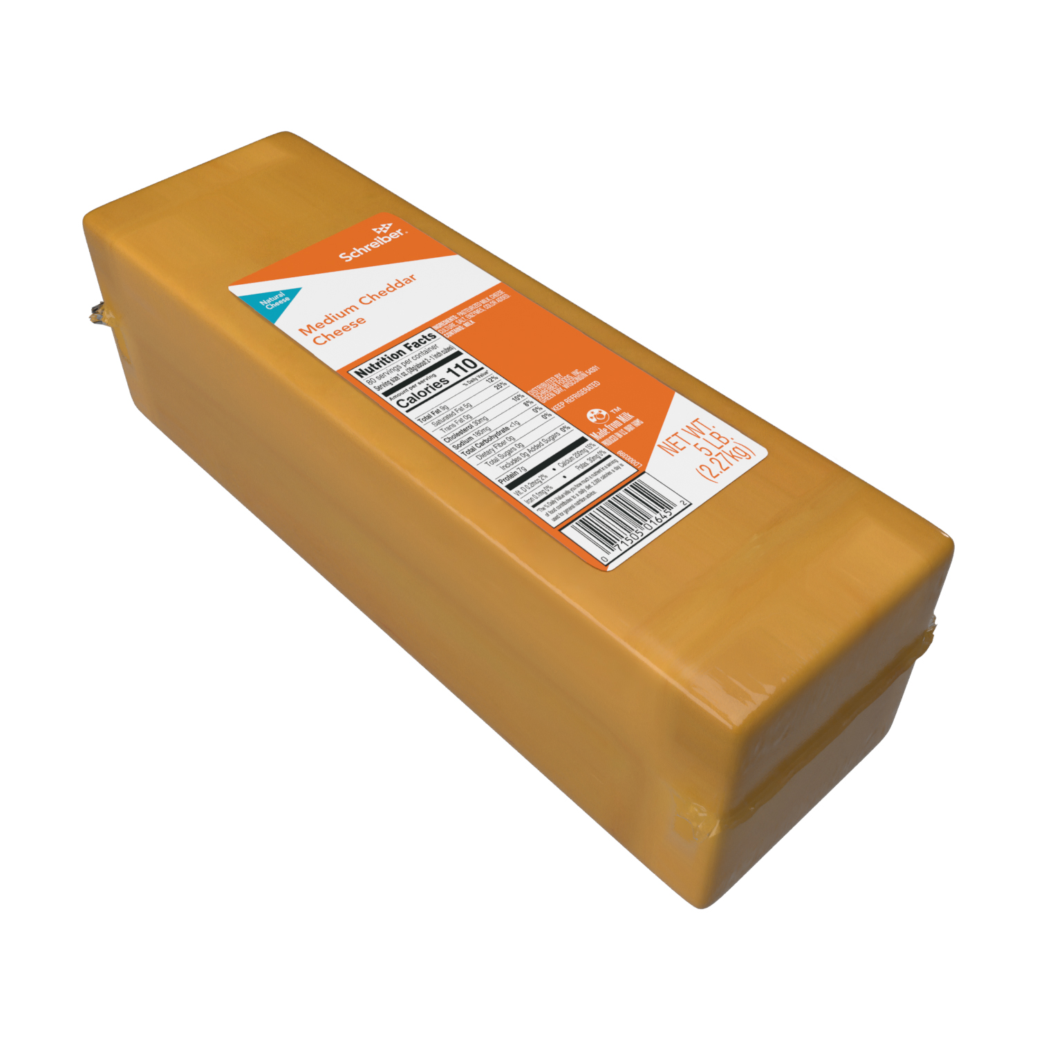 SCHREIBER MEDIUM CHEDDAR LOAF - 2/5#