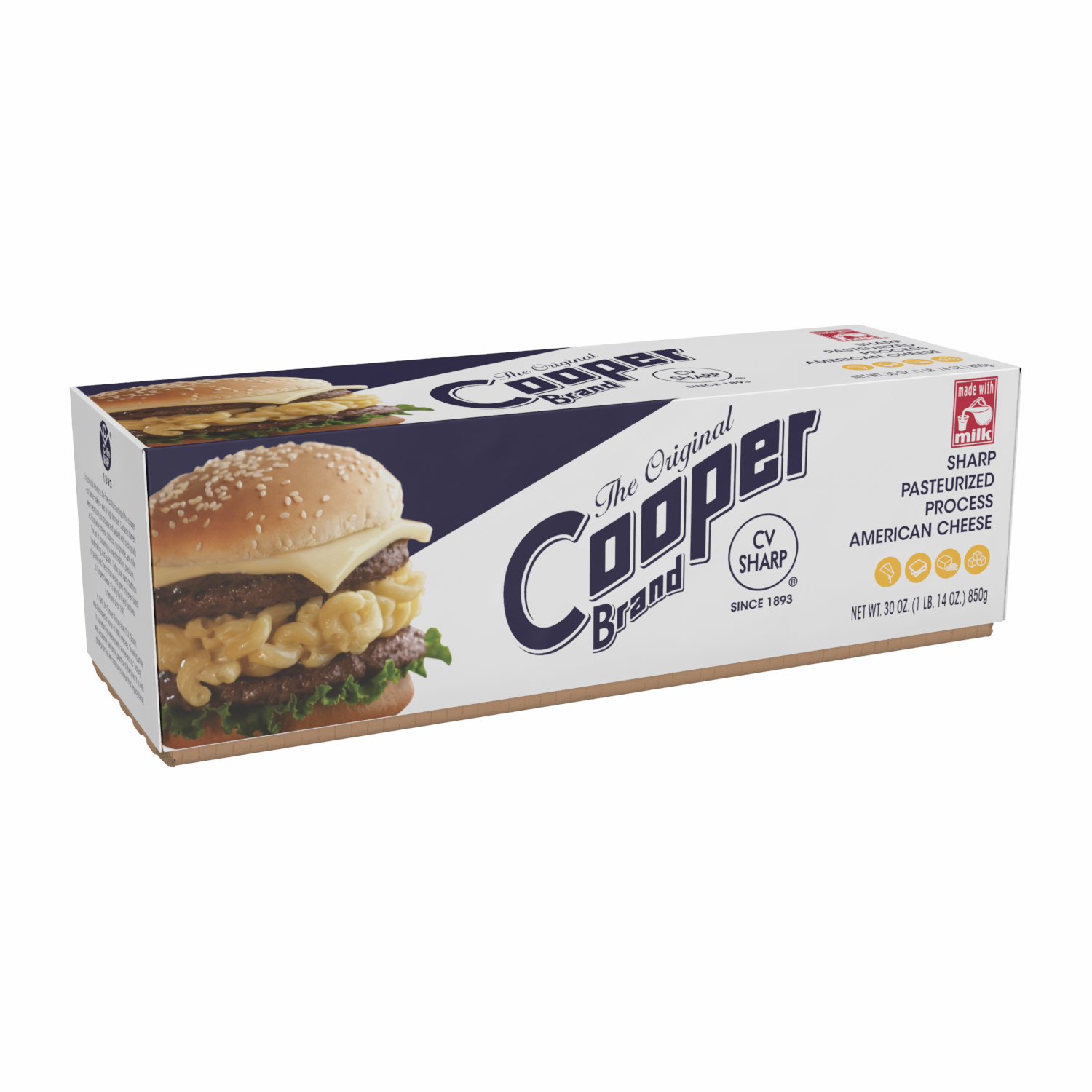COOPER WHITE PASTEURIZED PROCESS SHARP AMERICAN LOAF - 12/30OZ