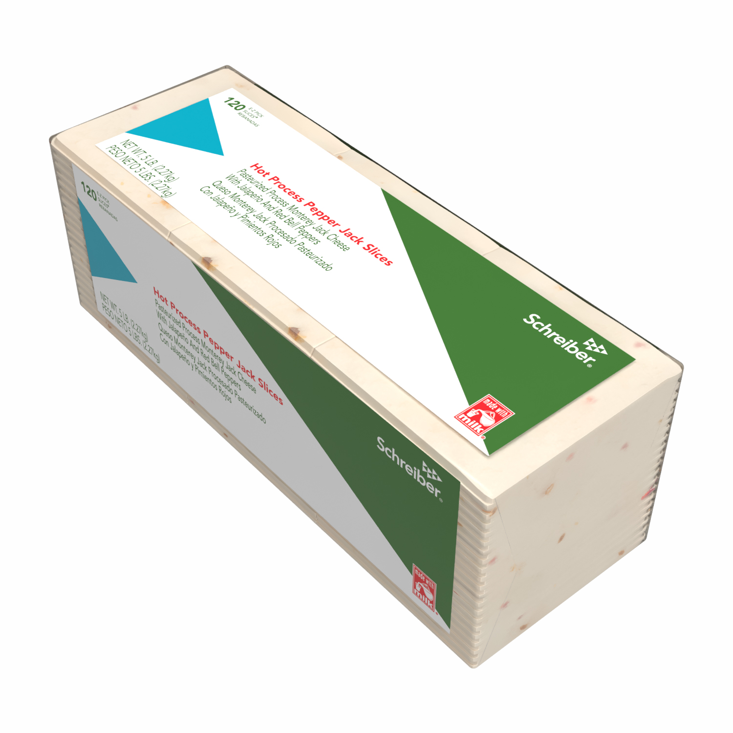 SCHREIBER PASTEURIZED PROCESS PEPPER JACK SLICES - 4/5# 120 SLICES