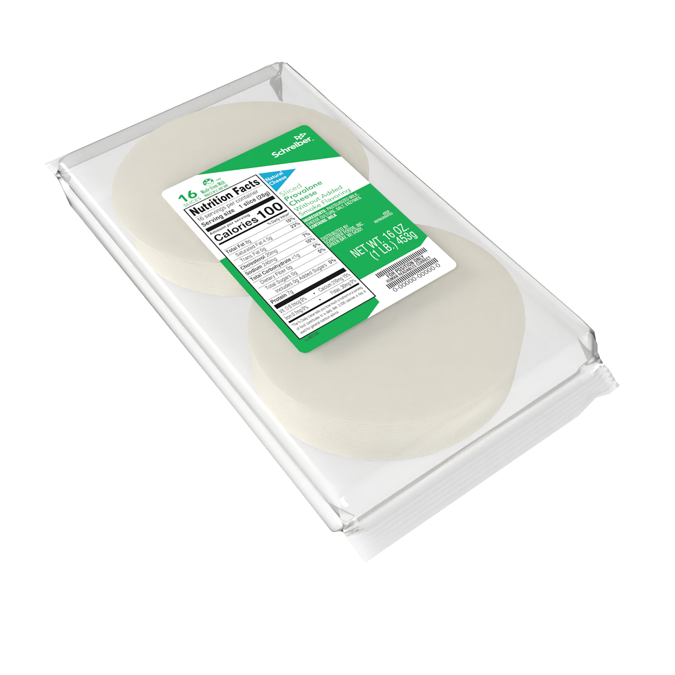 SCHREIBER PROVOLONE 4 INCH SLICES - 12/1# 16 SLICES
